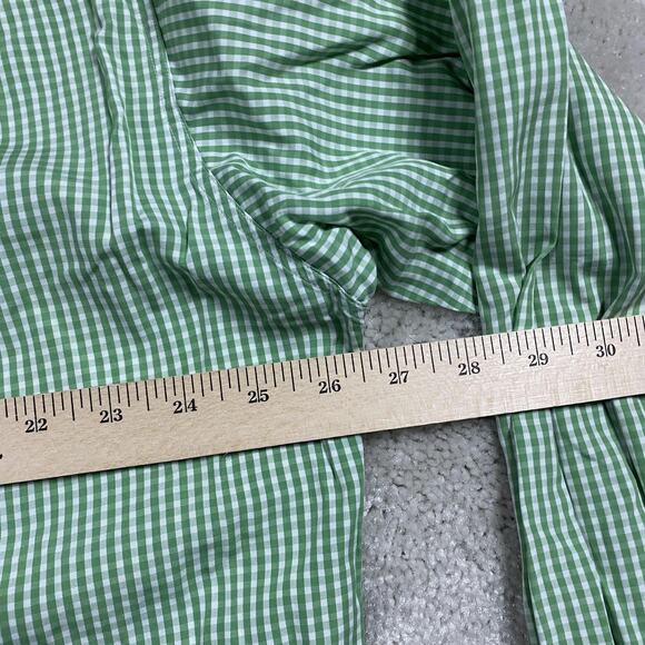Ermenegildo Zegna Shirt Mens XL Green Gingham Check Long Sleeve Made Italy - Picture 5 of 7